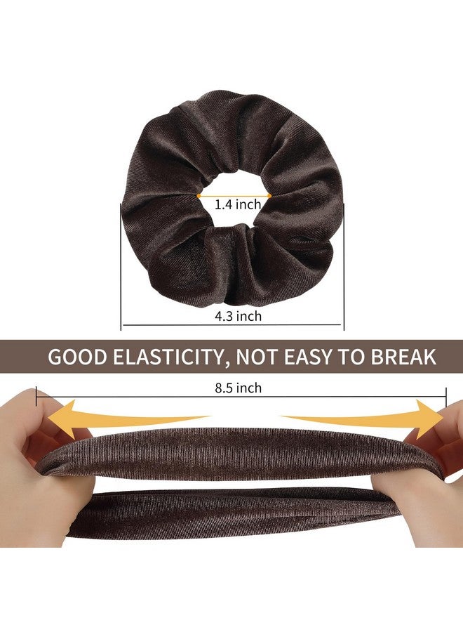 CHIROGRAPHY Velvet Hair Scrunchies for Women - Large Elastic Hair Bands Soft and Comfortable Ponytail Holders (Pack of 12, Multicolor) - Image 2