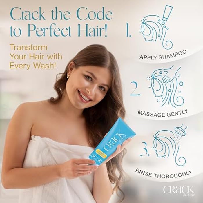 Crack HAIR FIX Shampoo with Twist Bottle | Moisturizing & Strengthening Sulfate-Free Formula | Protects Against Dryness, Reduces Breakage & Restores Shine | 8.5 Oz / 241 G - Image 5