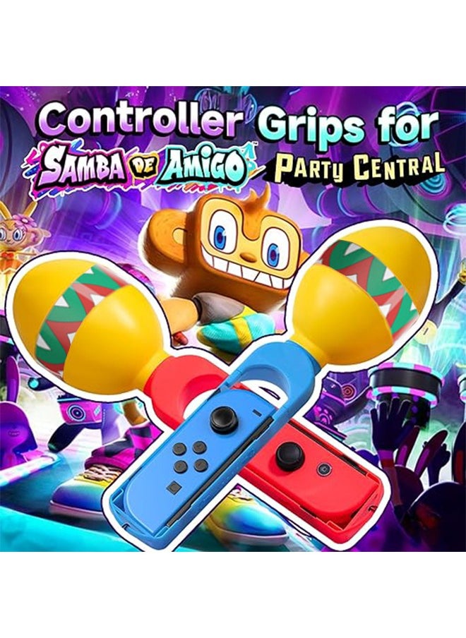 Colorskin 2Pcs Sand Hammer Hand Grip Controller Fit for Switch/Samba De Amigo Party Central Nintendo Joycon Games Switch OlED Sports Game Accessories with Built-In Eco-Friendly Pellets Rustle to The Music  - Image 3