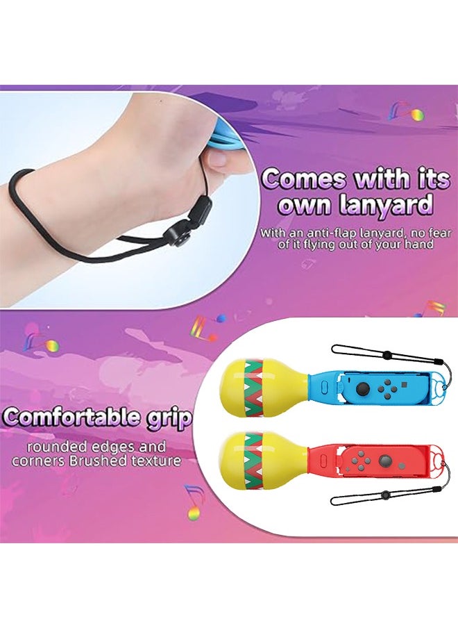 Colorskin - 2Pcs Sand Hammer Hand Grip Controller Fit for Switch/Samba De Amigo Party Central Nintendo Joycon Games Switch OlED Sports Game Accessories with Built-In Eco-Friendly Pellets Rustle to The Music - Image 1