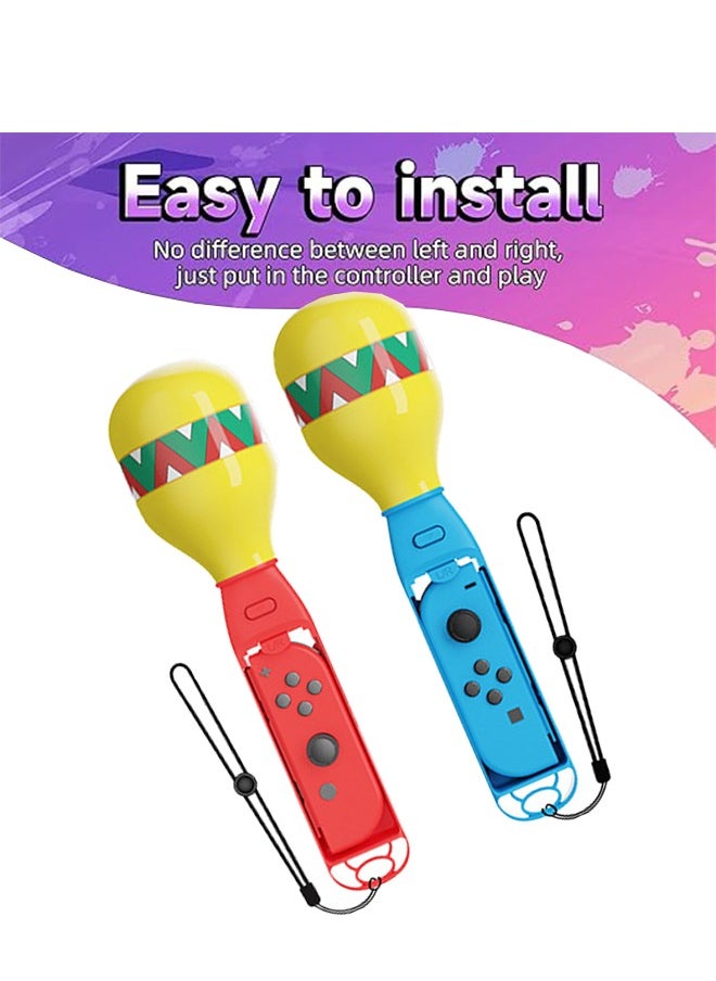 Colorskin - 2Pcs Sand Hammer Hand Grip Controller Fit for Switch/Samba De Amigo Party Central Nintendo Joycon Games Switch OlED Sports Game Accessories with Built-In Eco-Friendly Pellets Rustle to The Music - Image 1