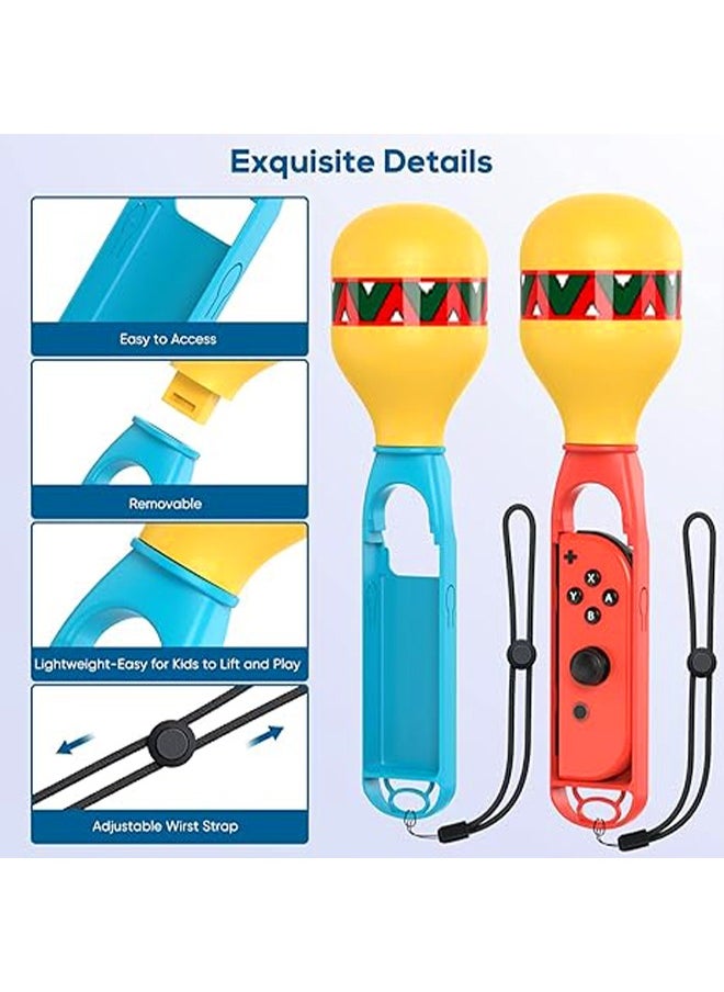 Colorskin 2Pcs Sand Hammer Hand Grip Controller Fit for Switch/Samba De Amigo Party Central Nintendo Joycon Games Switch OlED Sports Game Accessories with Built-In Eco-Friendly Pellets Rustle to The Music  - Image 2