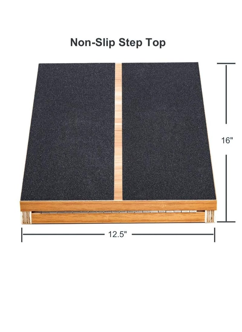 Generic Professional Wooden Incline Board Adjustable Incline Board And Calf Stretcher Stretch Board - Non-Slip Stretch Board For Home Office Extra Side Handles For Easy Portability  - Image 2