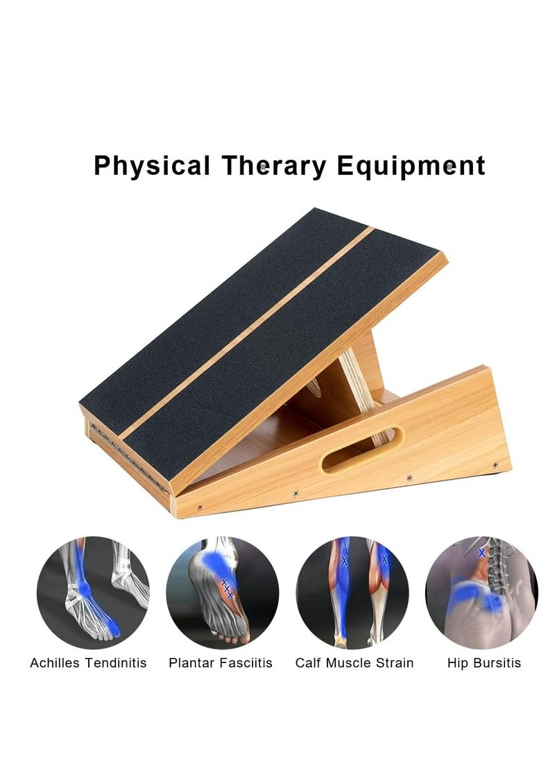 Generic Professional Wooden Incline Board Adjustable Incline Board And Calf Stretcher Stretch Board - Non-Slip Stretch Board For Home Office Extra Side Handles For Easy Portability  - Image 4