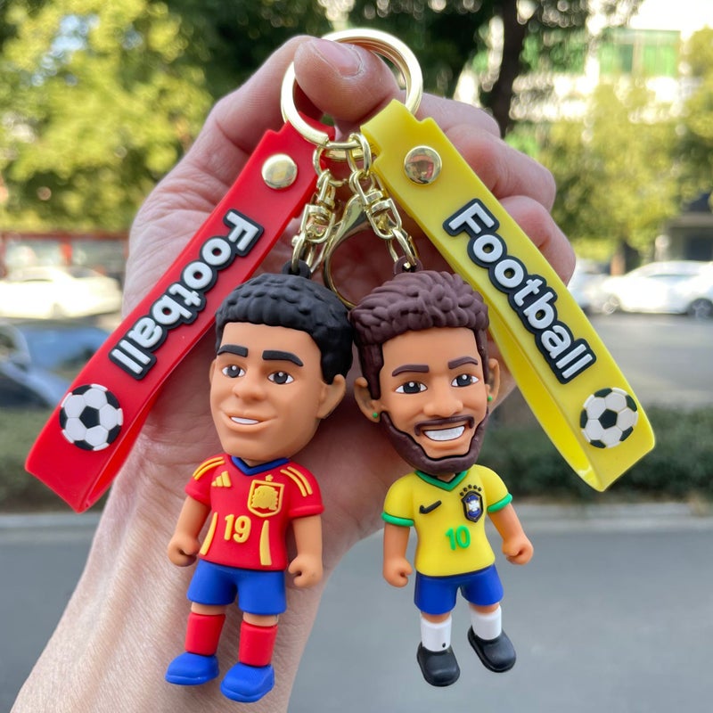 YP World Cup Soccer Star Keychain PVC Soft Glue Bag Pendant - Image 5