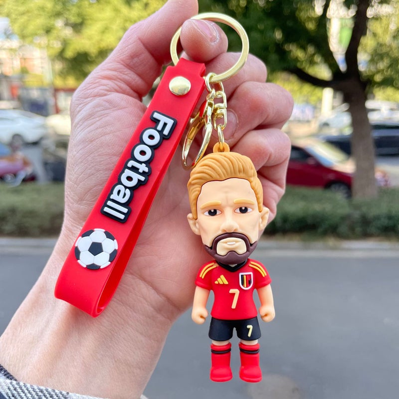 YP World Cup Soccer Star Keychain PVC Soft Glue Bag Pendant - Image 2