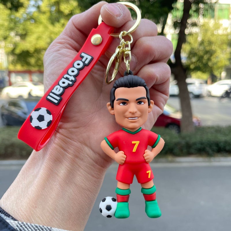 YP World Cup Soccer Star Keychain PVC Soft Glue Bag Pendant - Image 1