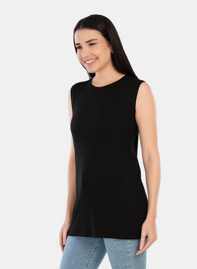 Carina Viscose Sleeveless Long T-Shirt - Image 2