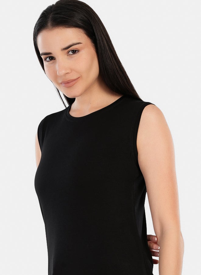 Carina Viscose Sleeveless Long T-Shirt - Image 4