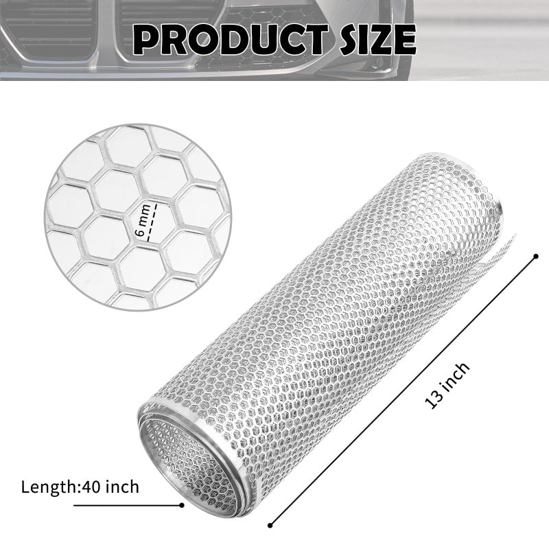 YGDMD 40x13" Car Grill Mesh for Bumper,Cuttable Metal Mesh Grill with 6mm Honeycomb Meshes Eyelets for Blocking Stones/Branch,Aluminum Alloy Car Metal Meshes Screen Grille Inserts (6mm Hexagonal) - Image 2