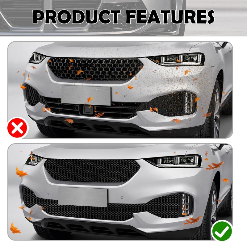 YGDMD 40x13" Car Grill Mesh for Bumper,Cuttable Metal Mesh Grill with 6mm Honeycomb Meshes Eyelets for Blocking Stones/Branch,Aluminum Alloy Car Metal Meshes Screen Grille Inserts (6mm Hexagonal) - Image 3