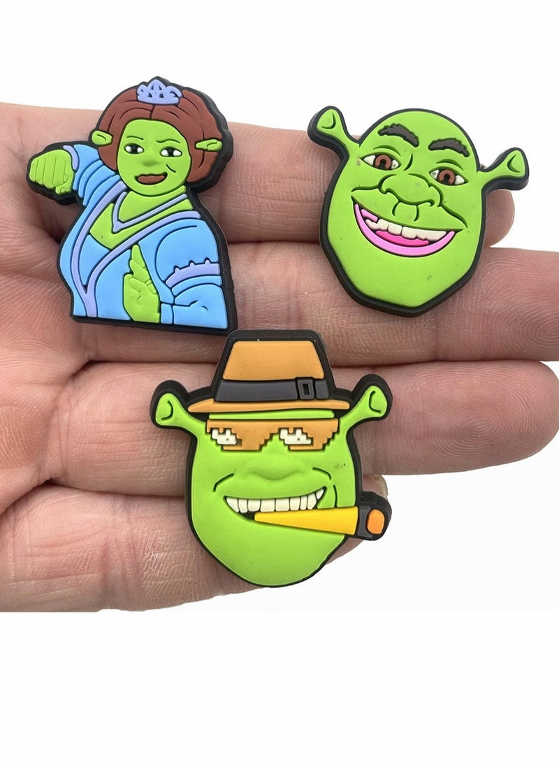 Excefore Crocs Charms Jibbitz, Cute Croc Charms, Distinctive Cool Croc Accessories, Plastic Nurse Shoes Decorations for Adults Women Men Gifts Party Favor Birthday, 10 PCS Green - Image 3