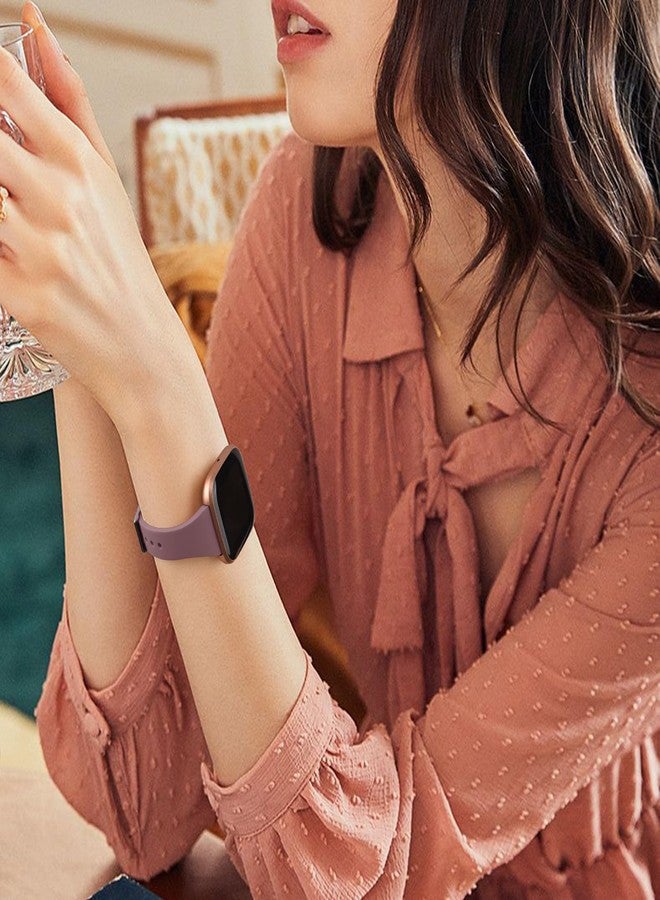 توبفيت أربطة رفيعة لساعة Fitbit Versa 2 للنساء والرجال، حزام ساعة ناعم من السيليكون المقاوم للماء، بديل لساعة Fitbit Versa/Lite/SE الذكية، عبوة من 5 قطع، حجم صغير - Image 5