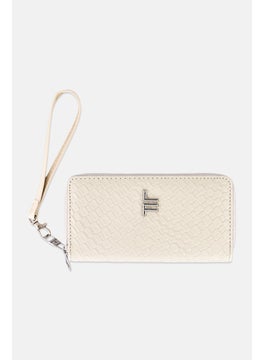 London Fog Women Brand Logo Ella Double Zip Wallet, Stone  - Image 1