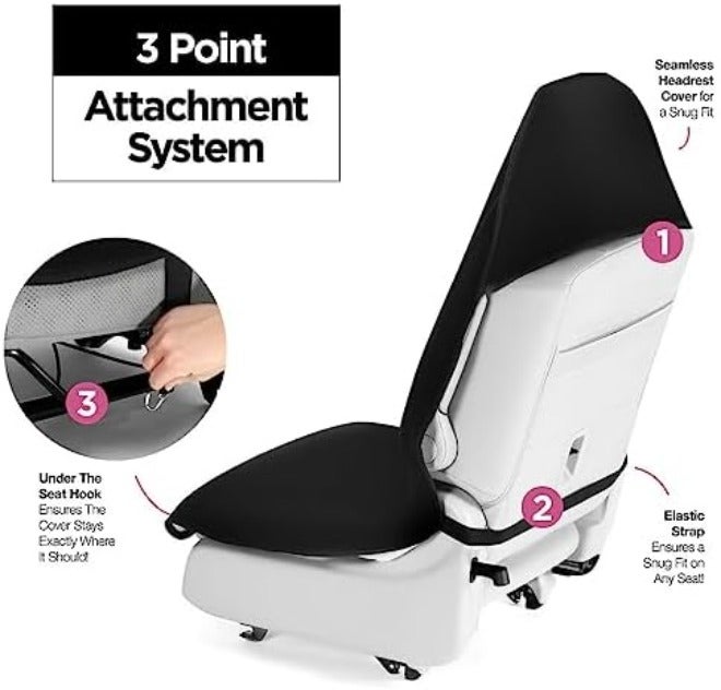 lebogner Waterproof Sweat Towel Car Seat Cover for Post Gym Workout, Running, Swimming, Beach and Hiking, Universal Fit Anti-Slip Bucket Seat Protector for Cars, SUVs and Trucks, Machine  Washable - Image 3
