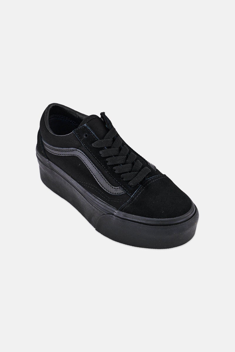 VANS Women Old Skool Lace Up Skateboarding Shoes, Black - Image 1