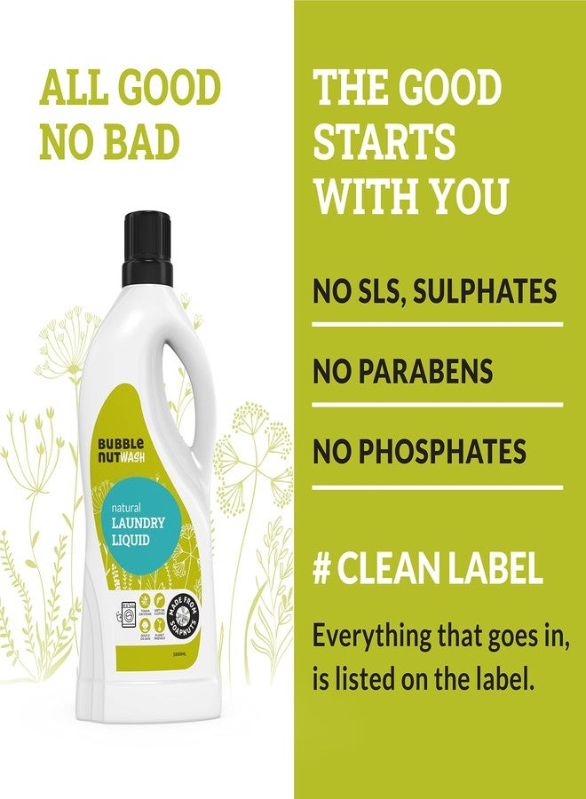 بابل نات ووش سائل غسيل الملابس BubbleNut Wash (5 لترات) - طبيعي بالكامل، عضوي، آمن للأطفال، مناسب للحيوانات الأليفة، عشبي - مصنوع من جوز الصابون، (1.8 لتر (عبوة واحدة)) - Image 4
