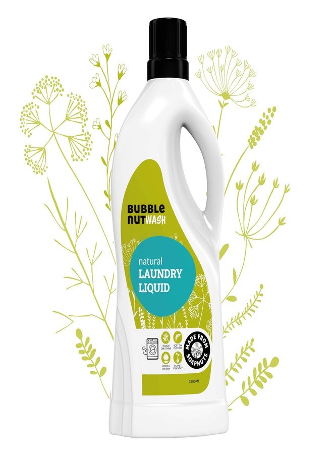 بابل نات ووش سائل غسيل الملابس BubbleNut Wash (5 لترات) - طبيعي بالكامل، عضوي، آمن للأطفال، مناسب للحيوانات الأليفة، عشبي - مصنوع من جوز الصابون، (1.8 لتر (عبوة واحدة)) - Image 1