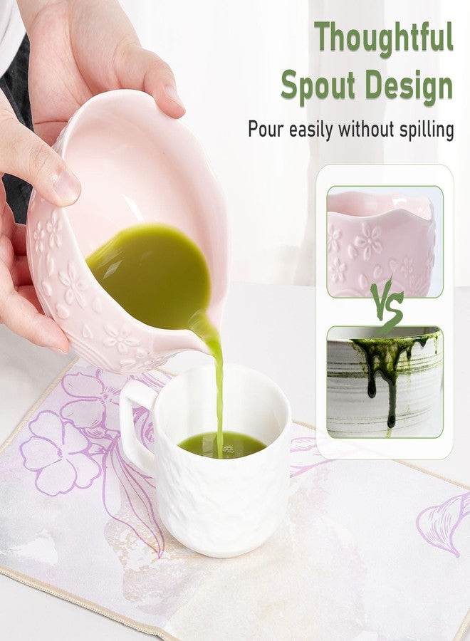 Feestars 7 Pcs Matcha Whisk Set, Pink Ceramic Matcha Bowl, Spoon, and Whisk for Making Perfect Matcha Tea Set for Matcha Lovers and Home Use - Image 4
