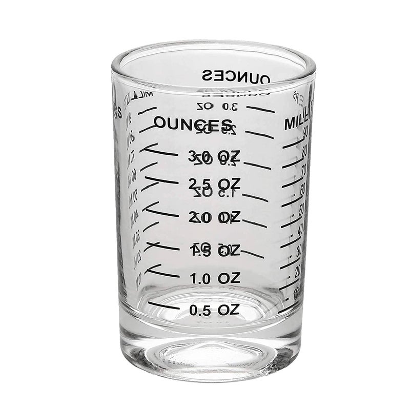 OGGI Measuring Shot Glass with Measuring Lines, 3oz / 90ml - Bartender Accessories, Jigger for Bartending, Shot Glass Measuring Cup with Ounces & Milliliters - Image 1