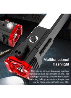 Prishva Prishva Portable Rechargeable Torch LED Flashlight Long Distance Beam Range with Power Bank Hammer and Strong MagnetsWindow Glass and Seat Belt Cutter 4 Modes for Car Camping Hiking Indoor Outdoor  - Image 3