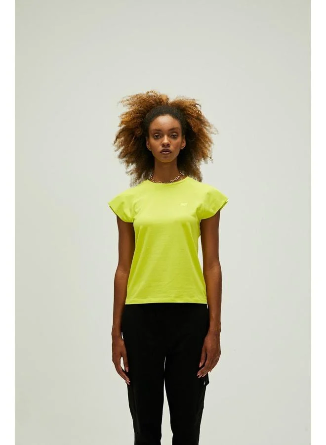 Mudra T-shirt Sulfur Green Basic Women's T-shirt.