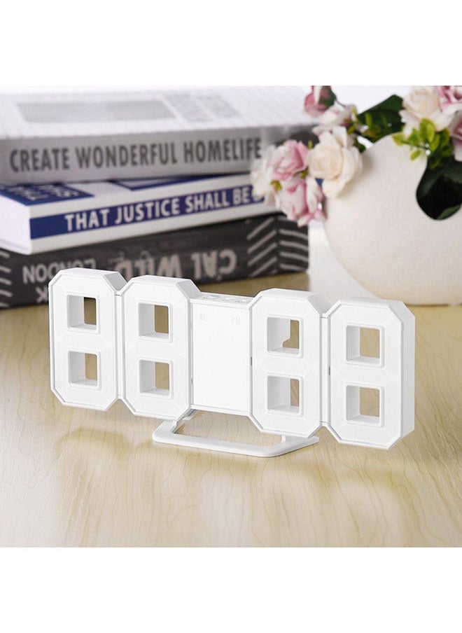 Digital LED Display Wall Desktop Clock White