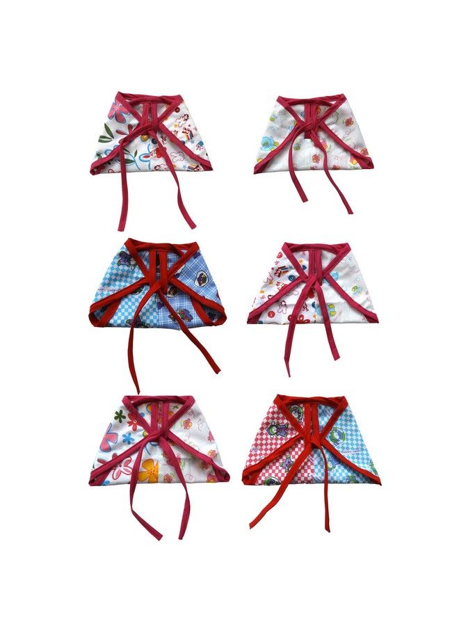 SRIM Cotton Nappy With Double Layer Fabric Langot 6 Pcs 2198 Random Twin Colour - Image 2