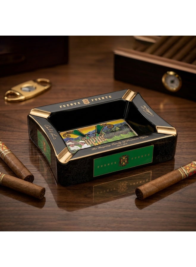 Arturo Fuente 25th Anniversary Large Ceramic Cigar Ashtray – Heavy Duty Luxury Ash Tray with 4 Cigar Rests for Home, Patio & Cigar Lounge - Image 3