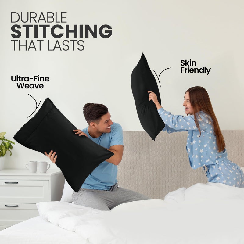 Utopia Bedding Pillow Cases Queen Size 2-Pack - Soft Brushed Microfiber - Envelope Closure - Perfect for Hospitals, Hotels, Guest Rooms - Oeko-TEX Certified, 20x30 Inches (Black) - Image 4