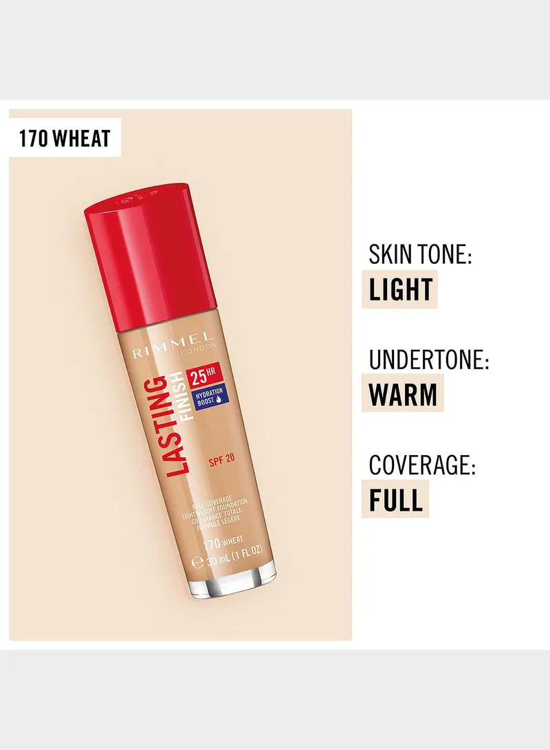 RIMMEL LONDON Rimmel Lasting Finish 25HR Foundation – 170 – Wheat, 30ml