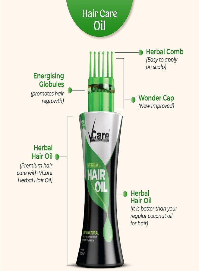 VCare Herbal Hair Wash & Conditioner 100gm and New Improved Herbal Hair Oil with Wonder Cap for Conditioning, Control Dandruff, Itching, Reduces Hair Fall 100 ml 1+1 Combo - Image 3