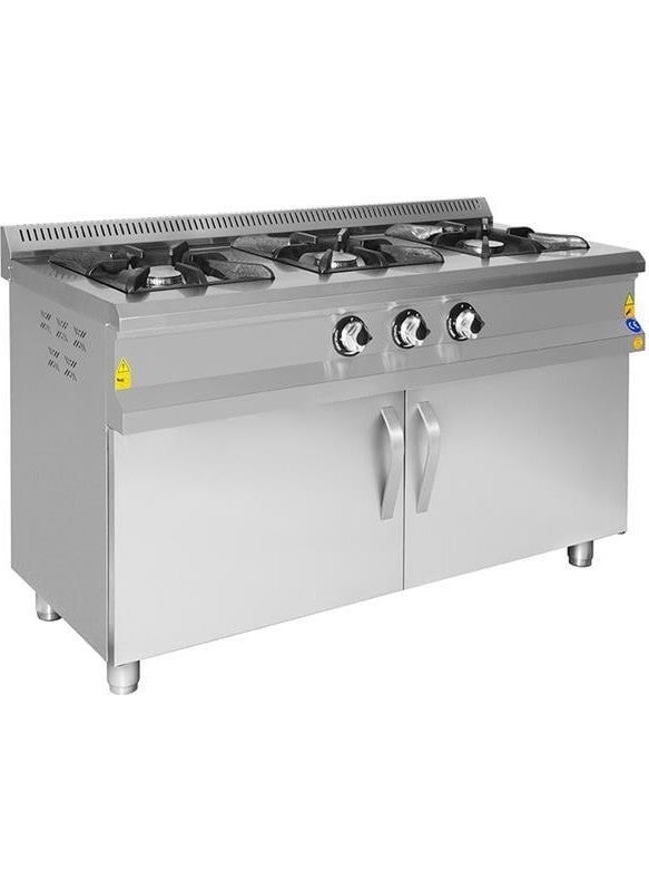 CSA Inox Karacasan Industrial LPG Cylinder 3-Burner Cabinet Stove 