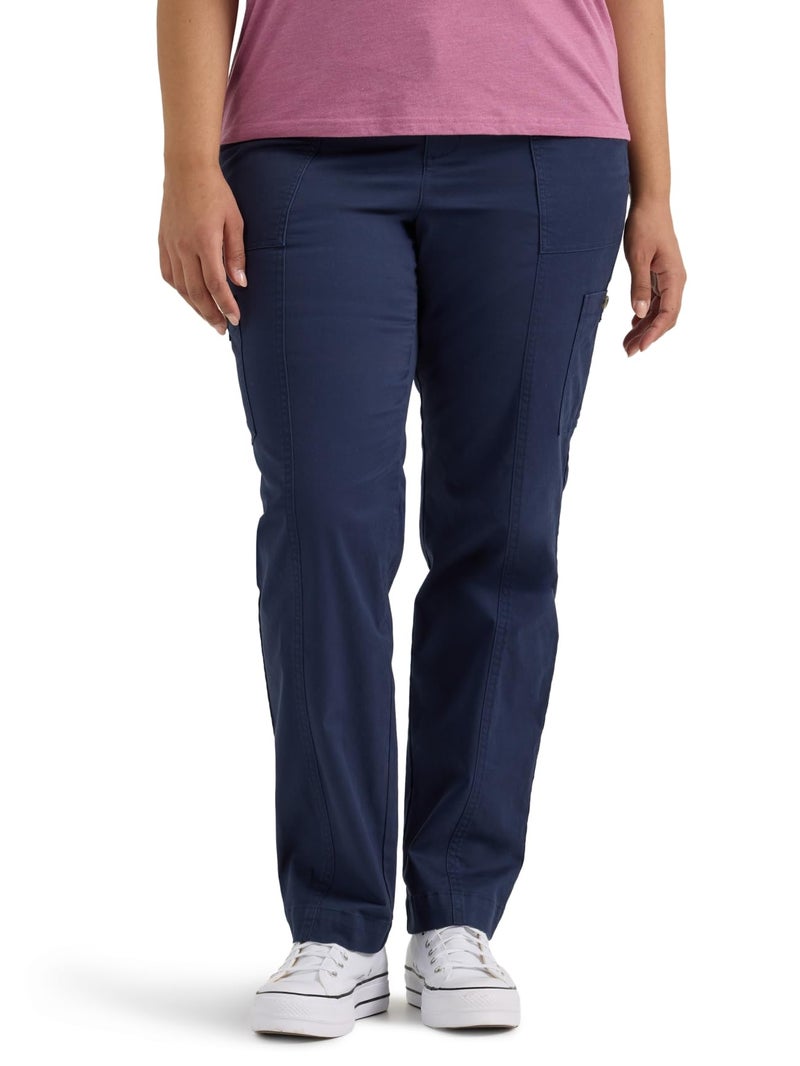 Lee Women's Plus Size Ultra Lux Comfort with Flex-to-Go Utility Pant Mood Indigo 24 Plus - Image 1