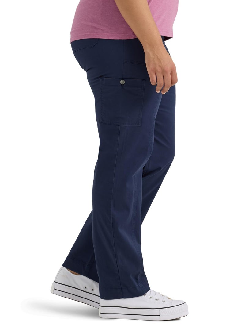 Lee Women's Plus Size Ultra Lux Comfort with Flex-to-Go Utility Pant Mood Indigo 24 Plus - Image 2