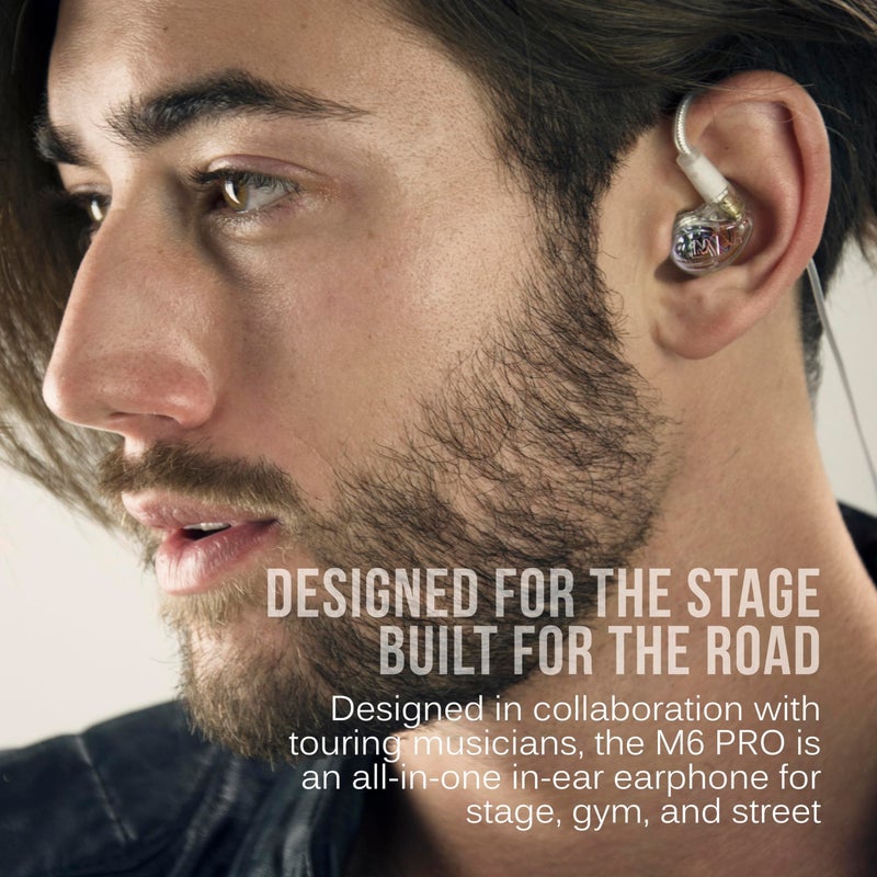 MEE Audio سماعات مونيتر داخل الأذن MEE Audio M6 PRO للموسيقيين، الجيل الثاني مع صوت محسن، خطافات أذن من سلك الذاكرة وكابلات قابلة للاستبدال، سماعات أذن احترافية لعزل الضوضاء، تشمل كابلين (شفاف) - Image 4
