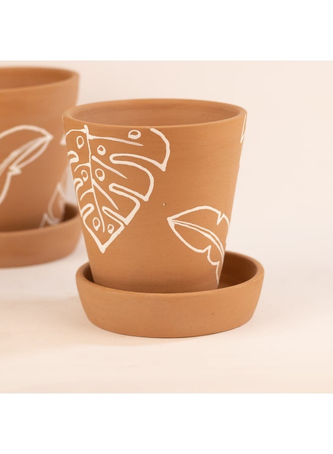 Handmade pottery empty pot - brown - 12*12 cm