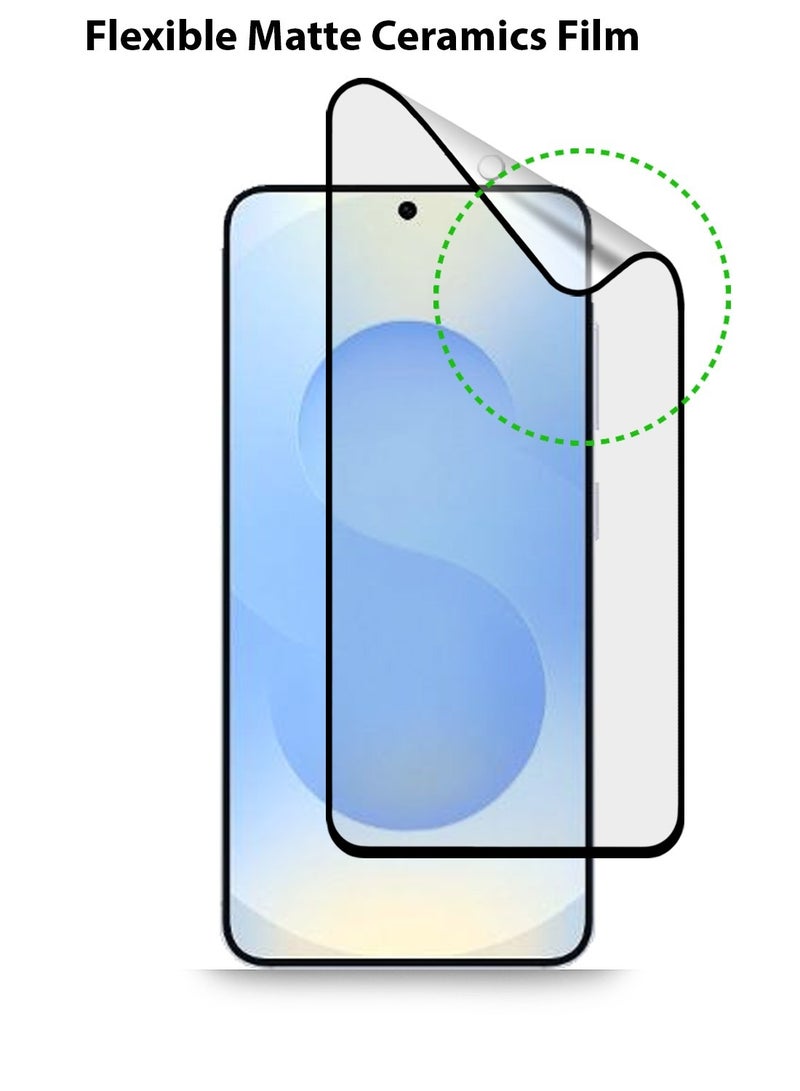 Techie حزمة 2 من فيلم حماية الشاشة السيراميكي غير اللامع 9D لجهاز سامسونج جالاكسي S25 بلس 2025 – شعور سلس مضاد لبصمات الأصابع خالي من الفقاعات - Image 2