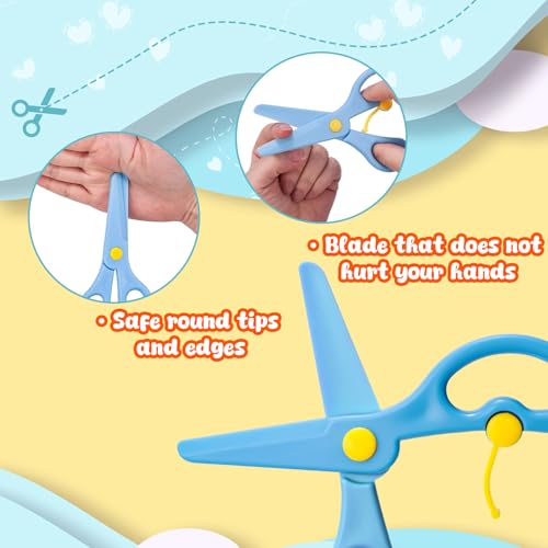 LOVESTOWN Toddler Scissors for Small Hands, 8PCS Blunt Tip Training Safety Scissors Anti-Pinch Design for Kids & Children, Child Hand-Eye Coordination Development, Art Craft Cutting Paper Supplies - Image 3