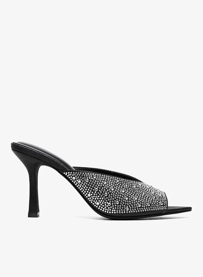 Cuple Embellished open toe high-heeled mule