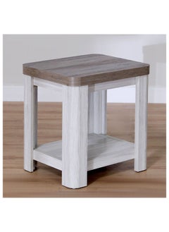 DANUBE HOME Olivos End Table With Shelf Multi Functional Living Room Table Space Saving Side Table Furniture For Home Bedroom L 50 x W 50 x H 55 cm Grey Oak  - Image 2