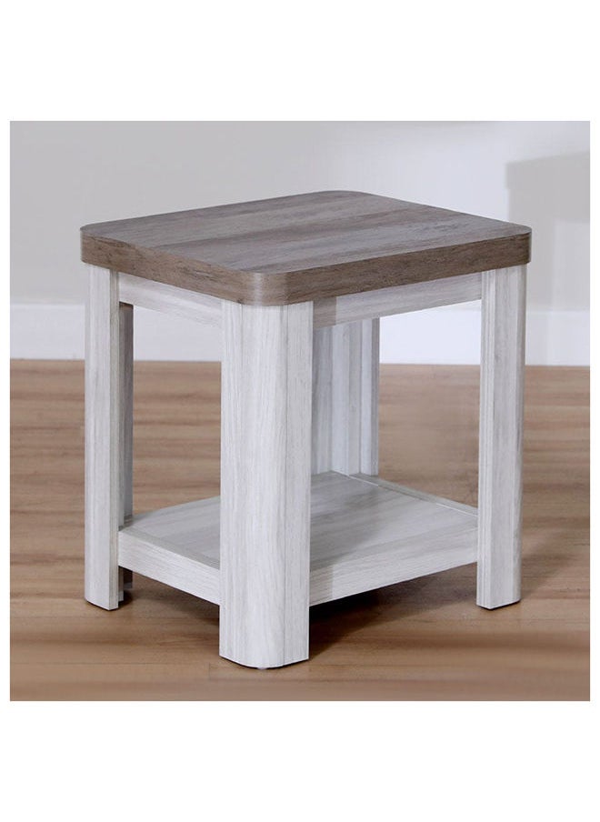 DANUBE HOME - Olivos End Table With Shelf Multi Functional Living Room Table Space Saving Side Table Furniture For Home Bedroom L 50 x W 50 x H 55 cm Grey Oak - Image 1