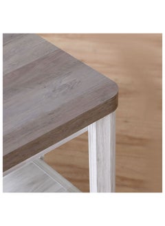DANUBE HOME Olivos End Table With Shelf Multi Functional Living Room Table Space Saving Side Table Furniture For Home Bedroom L 50 x W 50 x H 55 cm Grey Oak  - Image 3