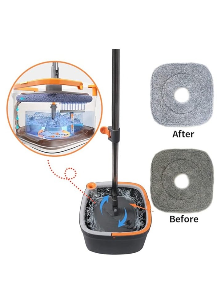 CME Rotary Squeeze Mop and Bucket Microfiber Mop Pads Hand Free Wringing Floor Clean Mop with 2 Pads  - Image 5