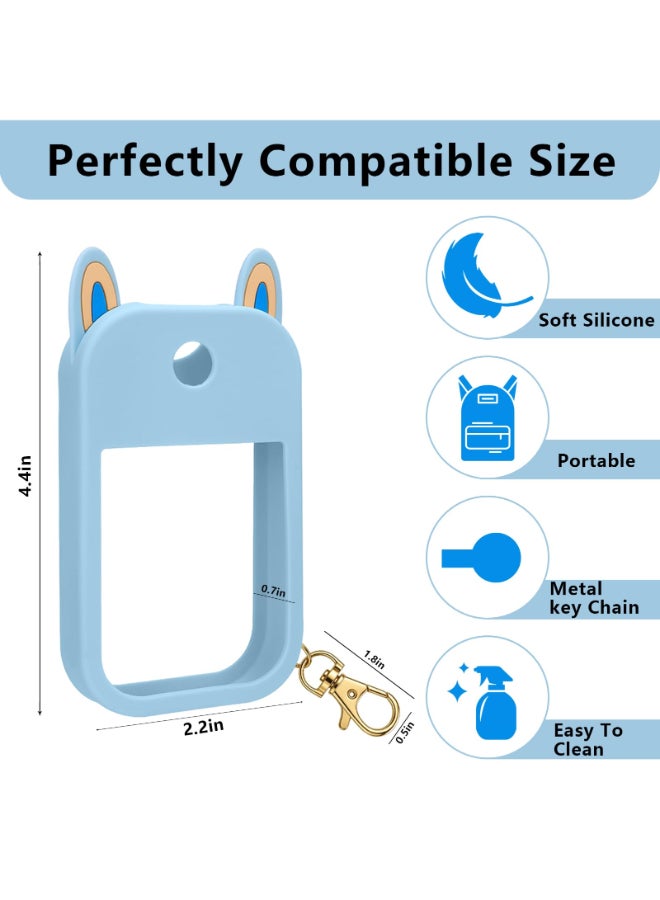 Charunee 2 PCS Hand Sanitizer Spray Case Compatible with Touchland Fit for 1 FL OZ30 mL VerSilicone Hand Sanitizer Case with Portable KeychainColored Hand Sanitizer Spray Accessory Cute Ears Design - Image 4
