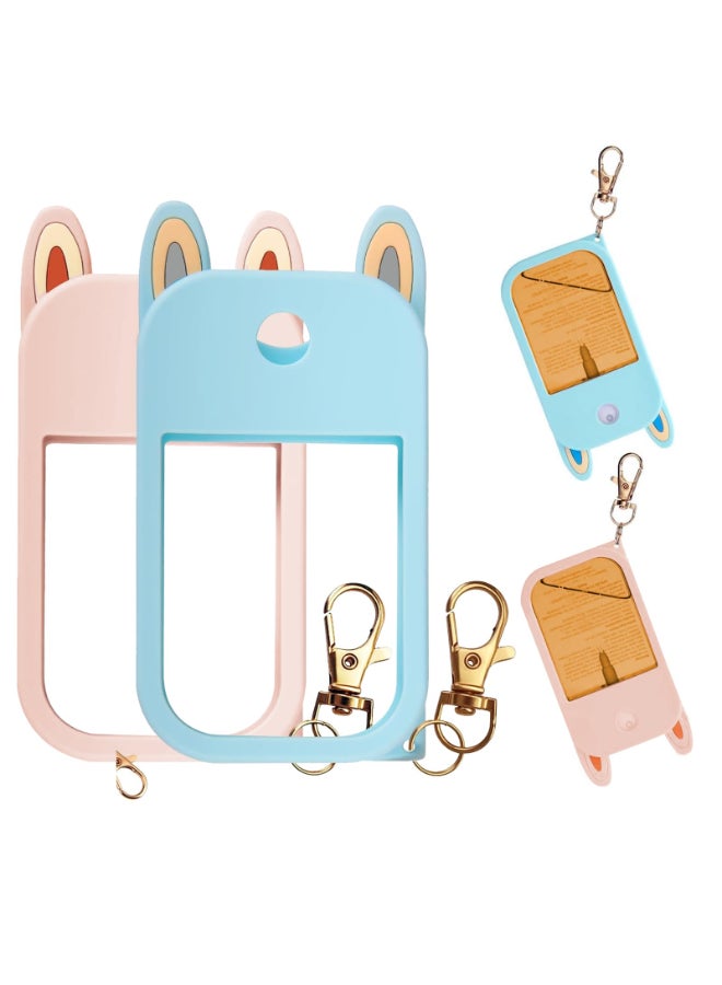 Charunee 2 PCS Hand Sanitizer Spray Case Compatible with Touchland Fit for 1 FL OZ30 mL VerSilicone Hand Sanitizer Case with Portable KeychainColored Hand Sanitizer Spray Accessory Cute Ears Design - Image 2