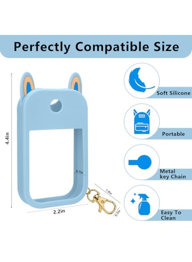 Charunee 2 PCS Hand Sanitizer Spray Case Compatible with Touchland Fit for 1 FL OZ30 mL VerSilicone Hand Sanitizer Case with Portable KeychainColored Hand Sanitizer Spray Accessory Cute Ears Design - Image 3