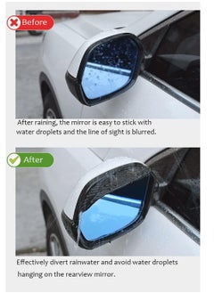 RATSAW Mirror Rain Visor Eyebrow Side Mirror Visor Rain Guards Universal Fit for Car 2 Pack Side Mirror Covers  - Image 4