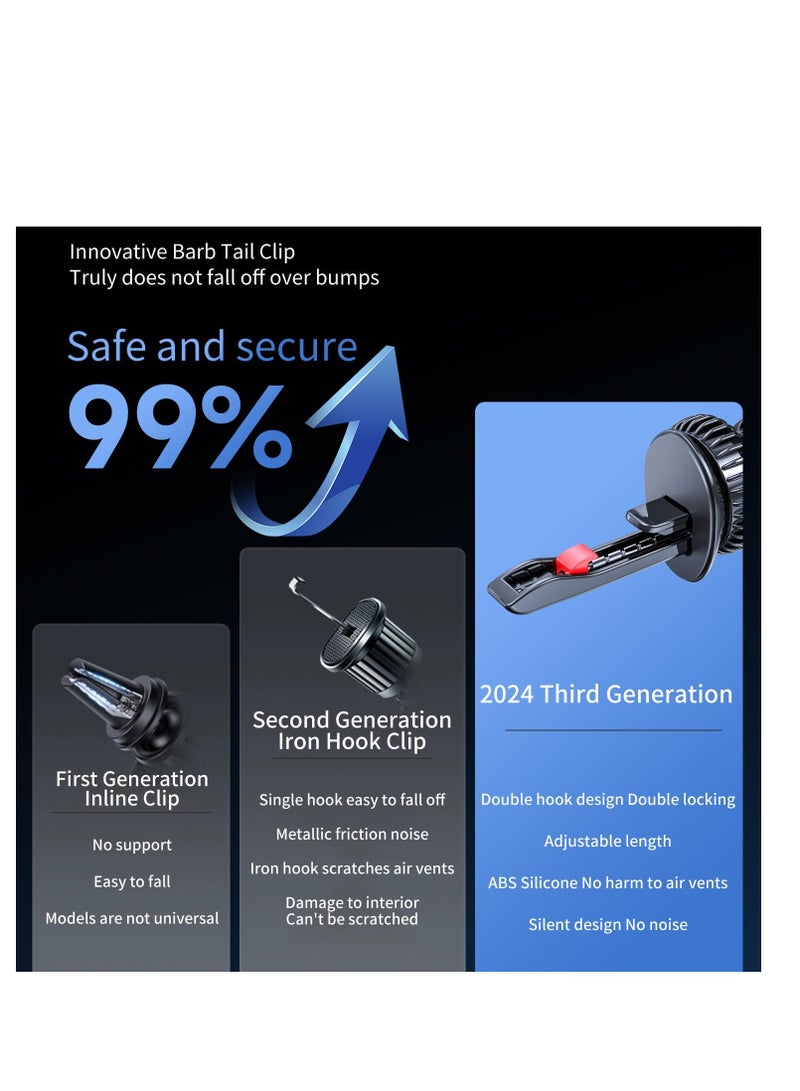 Fits MagSafe Phone Mount Car, Magnetic Car Holder, Car Vent Cell Phone Holder, Hands Free Car Phone Holder, Aluminum Alloy Car Mount, Universal Automobile Cradle for All Phones, Black - Image 5