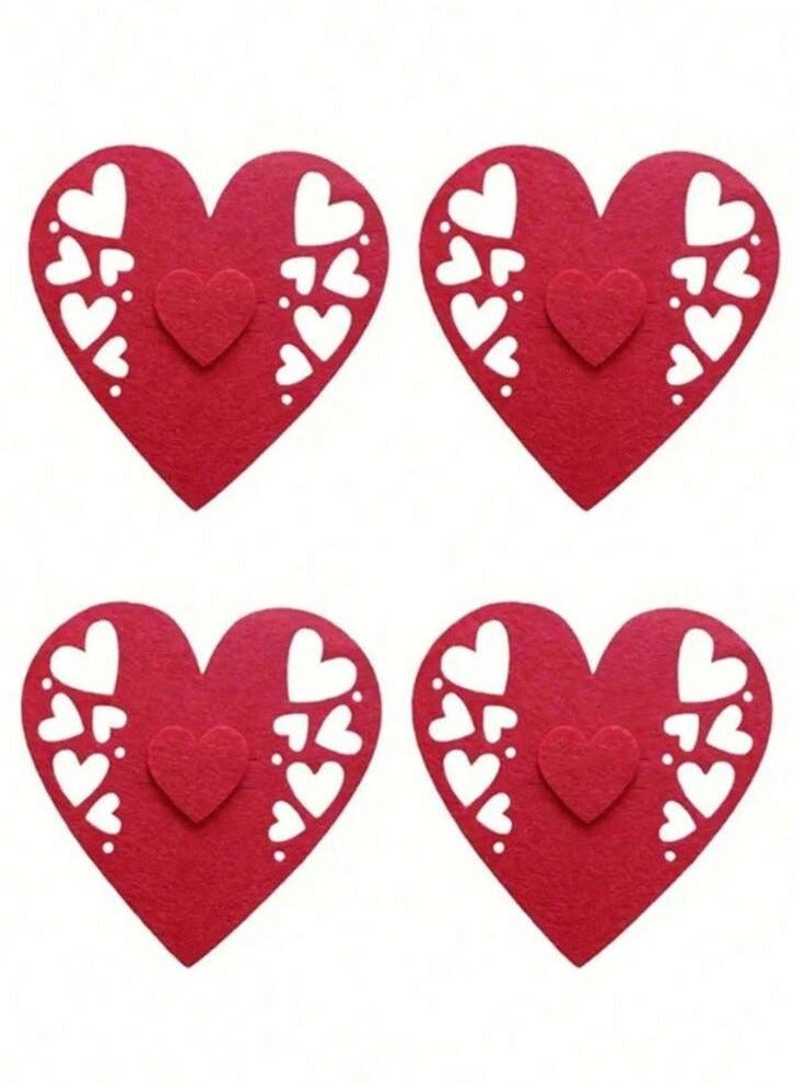 Cutlery holder set with a hollow heart design - ideal for decorating your party on wedding day, Valentine's Day, romantic and family special occasions, two pieces for you and your loved one - Image 2